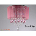 Lustre de cristal rosa lustre moderno do teto lâmpada linda forma de flor